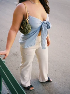 Online Djerf Avenue Tie Tank Top Baby Blue
