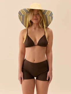 Sale Djerf Avenue Triangle Bikini Top Cocoa