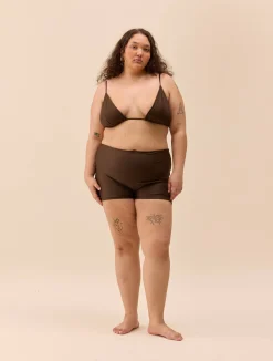 Sale Djerf Avenue Triangle Bikini Top Cocoa