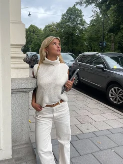 New Djerf Avenue Turtleneck Top Cream