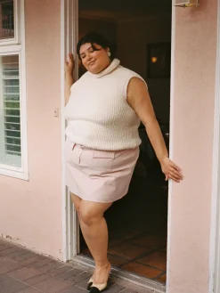 New Djerf Avenue Turtleneck Top Cream