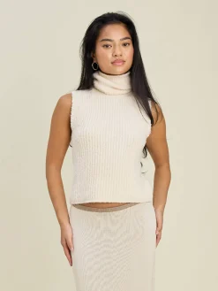 New Djerf Avenue Turtleneck Top Cream