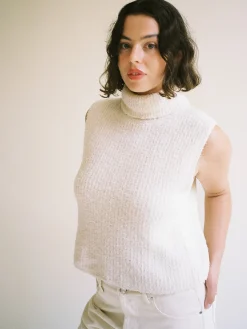 New Djerf Avenue Turtleneck Top Cream