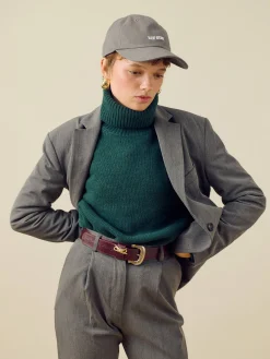 Hot Djerf Avenue Turtleneck Wool Sweater Pine Green