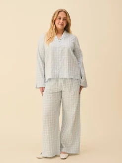 New Djerf Avenue Unwind Shirt Blue Check