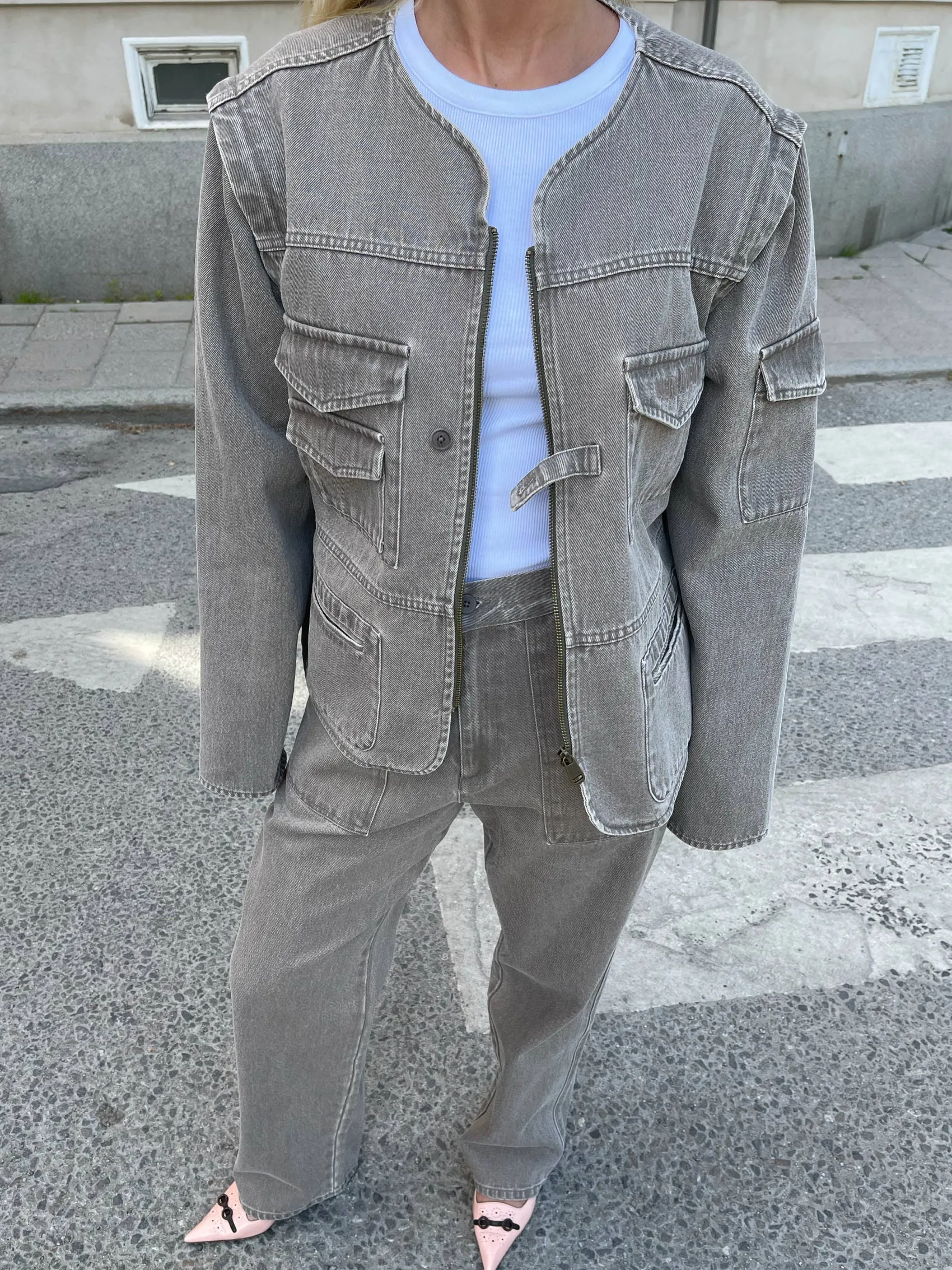 New Djerf Avenue Utility Jacket Brown