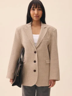 Hot Djerf Avenue Weekend Blazer Checked oat