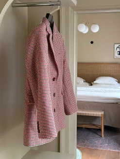 New Djerf Avenue Weekend Blazer Checked Red