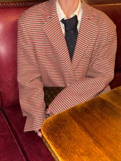 New Djerf Avenue Weekend Blazer Checked Red