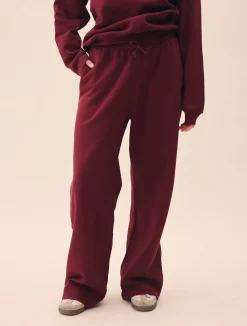 Discount Djerf Avenue Wide Leg Sweatpants Burgundy
