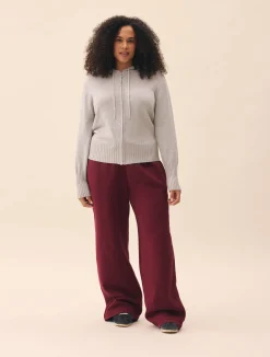Discount Djerf Avenue Wide Leg Sweatpants Burgundy